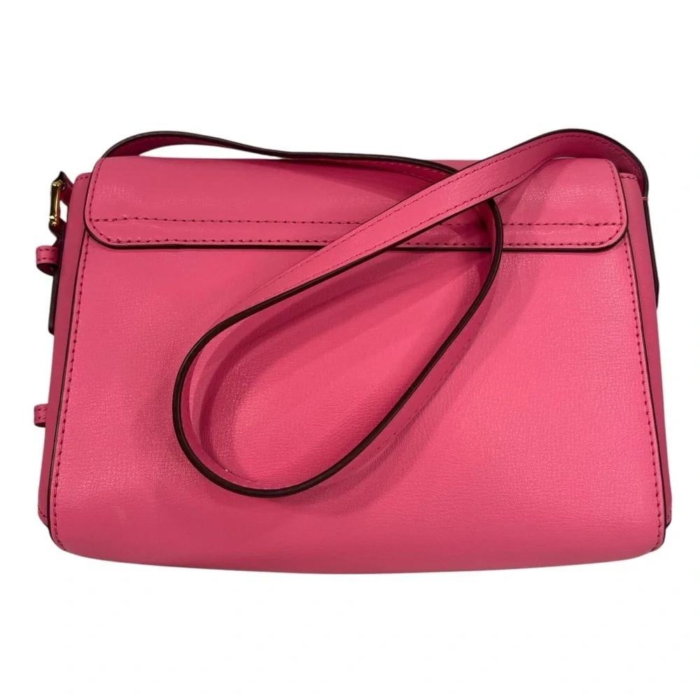 Marc Jacobs Medium Commuter Leather Designer Pink Gold Crossbody Flap Bag Purse - Picture 9 of 17